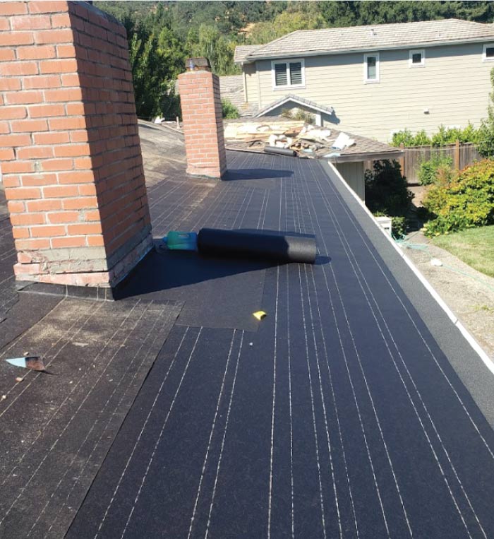 repairing-roof Detailed view of a residential Roof in the process of being replaced