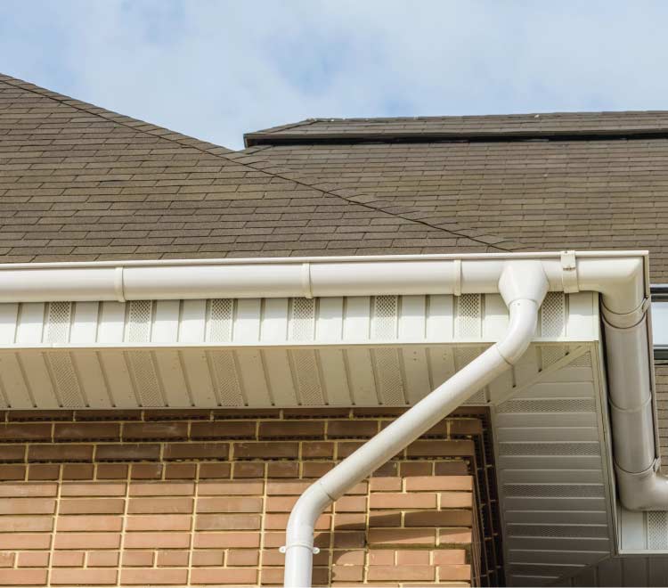 new gutter and downspout installation in a residential house in antioch, ca