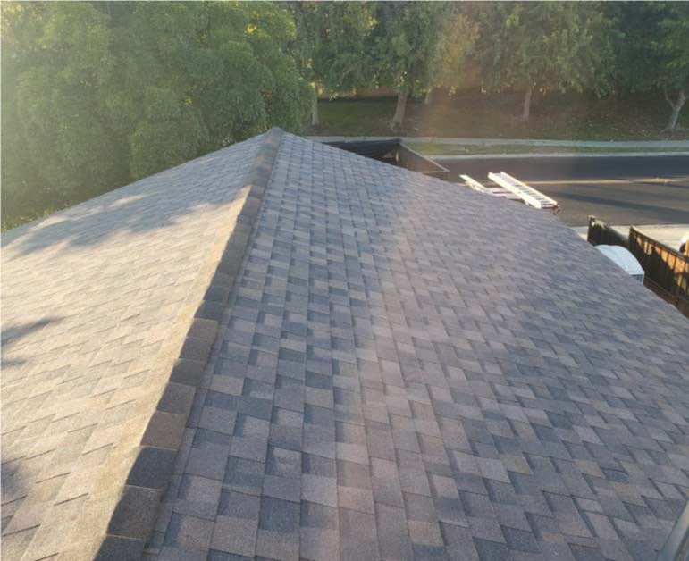 Close-up of new roof replacement by the best roofing contractors in antioch