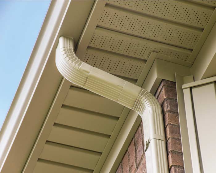 new-downspout Gutter and downspout installation