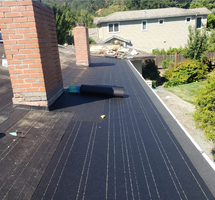 rot roof repair in progress